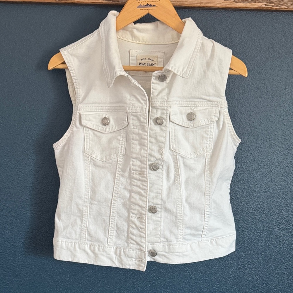 Wax Jean white Denim Vest